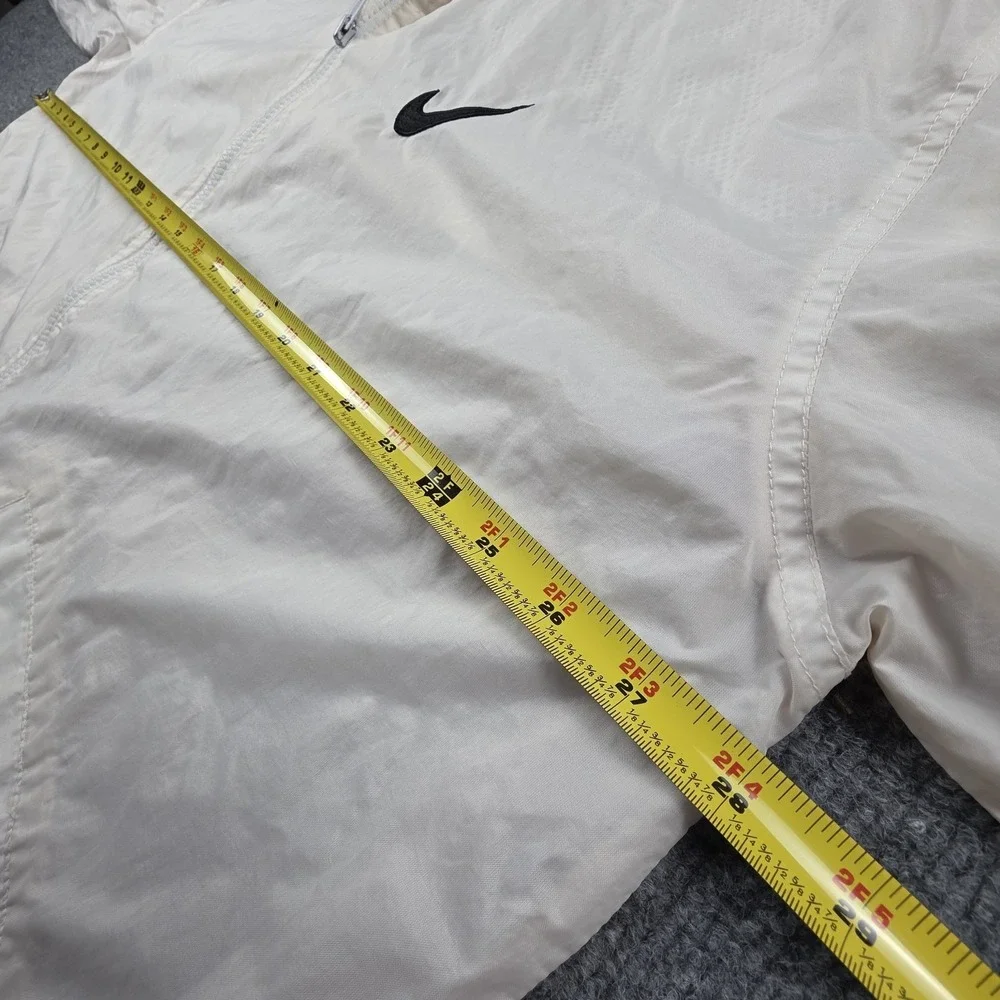 Vintage 90s Nike Windbreaker Jacket Men's XL White Nylon Made in USA Hooded Y2K‎
